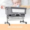 Baby Bassinet Bedside Sleeper 3 in 1 Bedside Crib, Adjustable Portable Bed for Infant/Baby/Newborn,with Mosquito Nets, Large Storage Bag